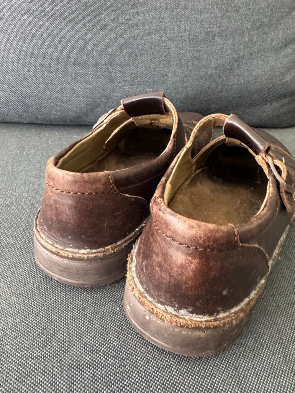 Birkenstock Footprints Madeira Brown Leather Fisherman Sandals Sz 12 Academia